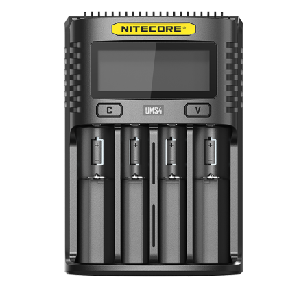 Интелигентно бързо зарядно за 4 литиево-йонни и Ni-Mh батерии с LCD дисплей - Nitecore UMS4