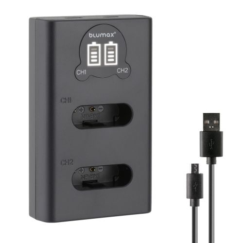 Зарядно за 2 батерии Sony NP-BX1 с LCD дисплей - 4.2V