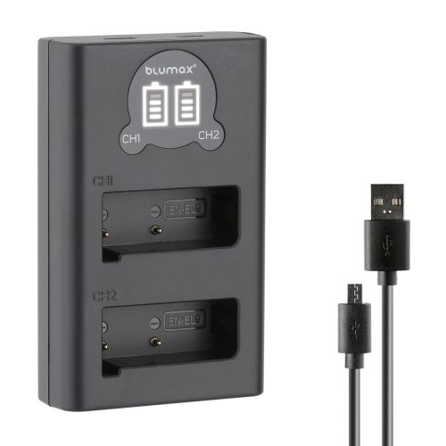 Зарядно за 2 батерии Nikon EN-EL9 с LCD дисплей - 8.4V