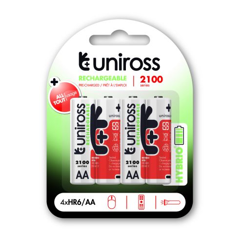 Акумулаторни батерии АА Uniross Hybrio AA / HR6  NIMH - 2100 mAh 1.2V