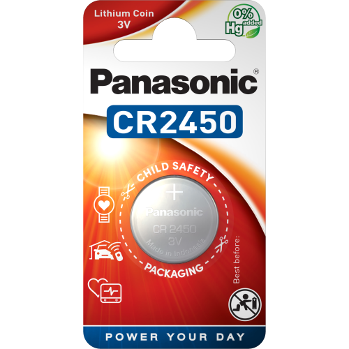 Литиева батерия CR2450 Panasonic CR2450 - 3V