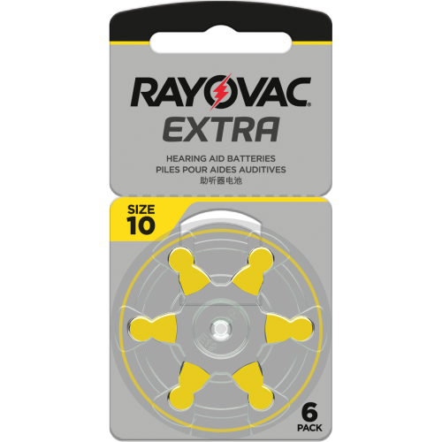 6 Батерии за слухов апарат 10 Extra Advance - Rayovac PR70