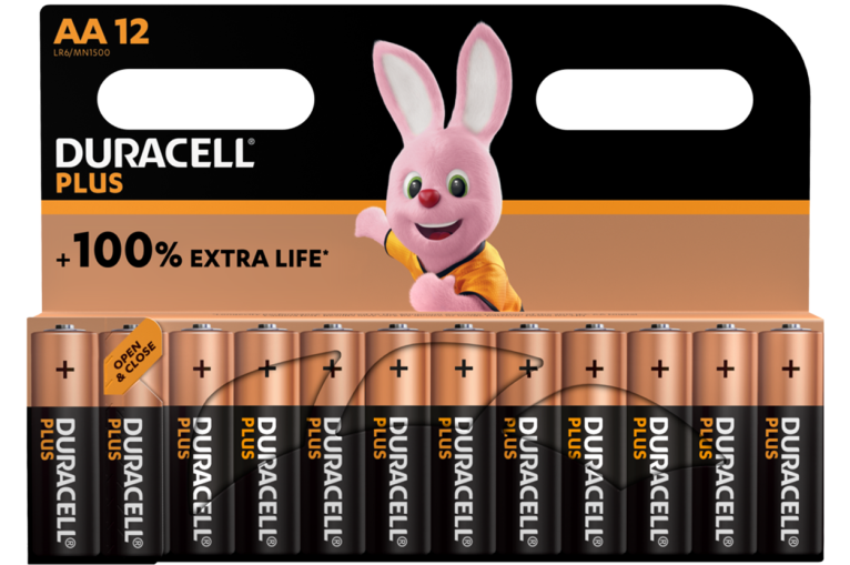Алкални батерии АА Duracell Plus MN1500 AA - 12 броя