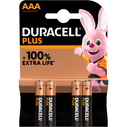 Алкални батерии ААА Duracell Plus Power MX2400 AAA - 4 броя