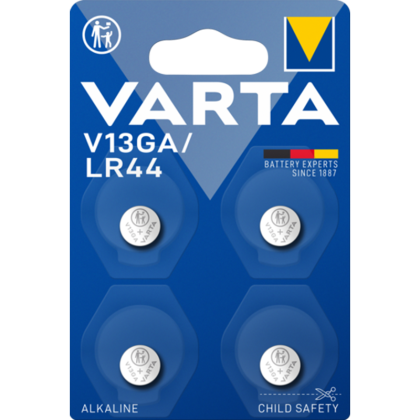 Алкални батерии LR44 Varta V13GA LR44 AG13 - 1.5V - 4 броя