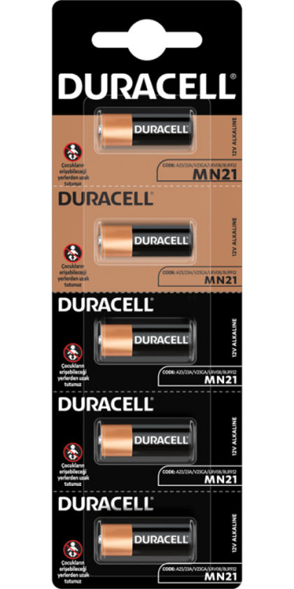 Алкални батерии MN21 Duracell MN21 A23 - 12V - 5 броя
