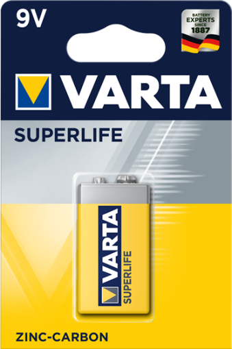 Цинкова батерия 9V 6F22 Varta Superlife 9V